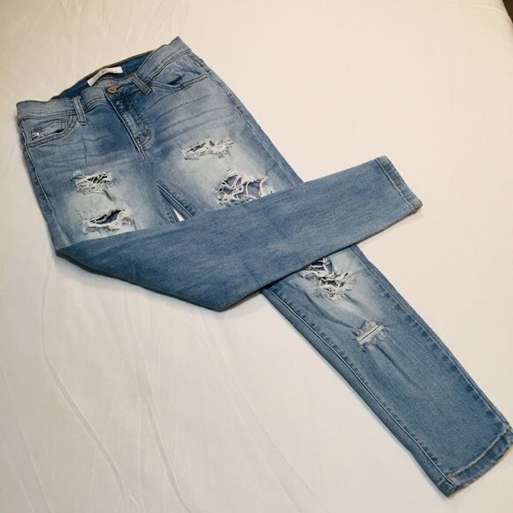 KANCAN  “ESTILO” DESTROYED DENIM JEANS - Picture 2 of 7